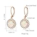 CiNily Leverback Pink Opal Dangle Drop Earrings for Women 14K Rose Gold Plated Teardrop Earrings