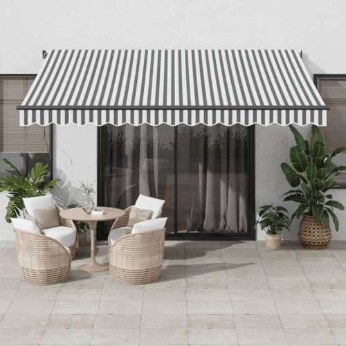 IKAYAA Alu Gelenkarmmarkise 400 x 300 cm Markise Gelenkmarkise Terrassenmarkise Klemmmarkise Sonnenmarkise Balkonmarkise wasserabweisend Polyester, Anthrazit und Weiß IKAYAA Alu Gelenkarmmarkise 400 x 300 cm Markise Gelenkmarkise Terrassenmarkise Klemmmarkise Sonnenmarkise Balkonmarkise wasserabweisend Polyester, Anthrazit und Weiß