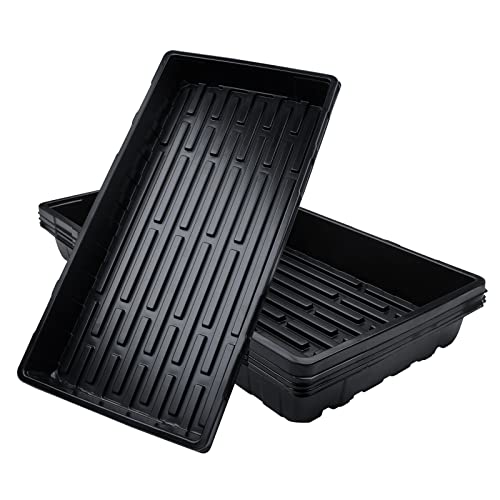 Getervb 5 Stück Anzuchtplatte Pflanzen Anzucht Schale Kunststoff Pflanzschale Gewächshaus Anzuchtschale für Garten Balkon Gemüse Obst Pflanzenkeimung