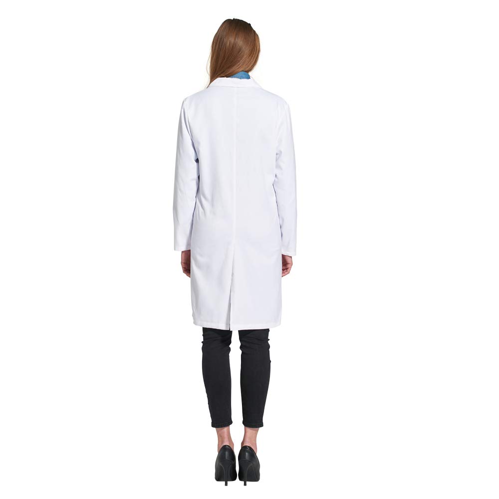 Bata de Laboratorio, médico Abrigo Abrigo de Mujer, Abrigo Blanco para Damas, Adecuado para Estudiantes de la Escuela Laboratorio de Ciencia Enfermera Cosplay Vestido de algodóns