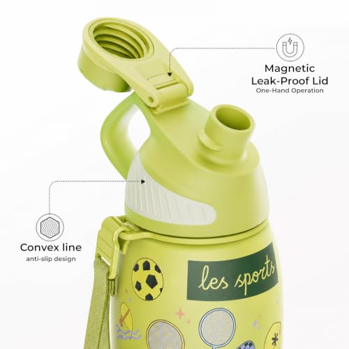 Image of 32 oz Insulated Stainless Steel Water Bottle No Straw Magnetic Lid