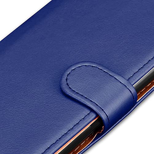 iCatchy for Motorola Edge 30 Case Leather Wallet Book Flip Kickstand Card Slots Full Protection Folio Cover Compatible for Motorola Edge 30 Phone (Blue) - Image 4