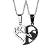 CUSROS 2 Pièces 1314520 Coeur Clé Serrure Puzzle Pendentif Couple Amour Collier Valentines Femmes Filles Bijoux Cadeau Double Couleur Taille Unique