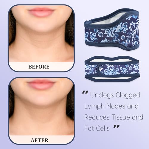 Image of Reusable Castor Oil Pack Wrap for Liver Detox, Castor Oil Wrap for Stomach Less Mess, Elastic Strap Bamboo Cotton Machine Washable Anti Oil Leak 2pcs, Blue and White