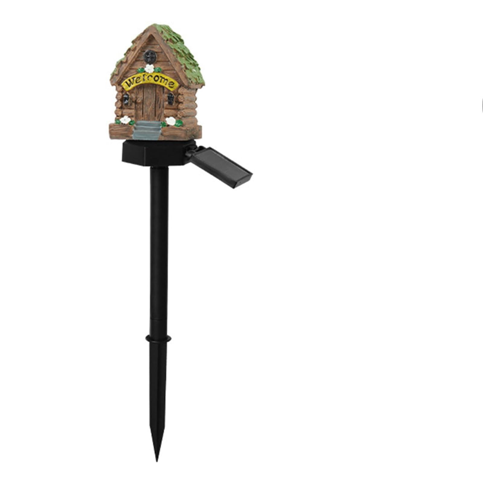 Solar Fairy House Garden Stake Lights, Waterproof Fairy Houses Light Warm LED Mushroom Solar Lights Garden Decor, Resin Mushroom and Cottage Figurines for Outside Lawn Walkway Patio Yard
