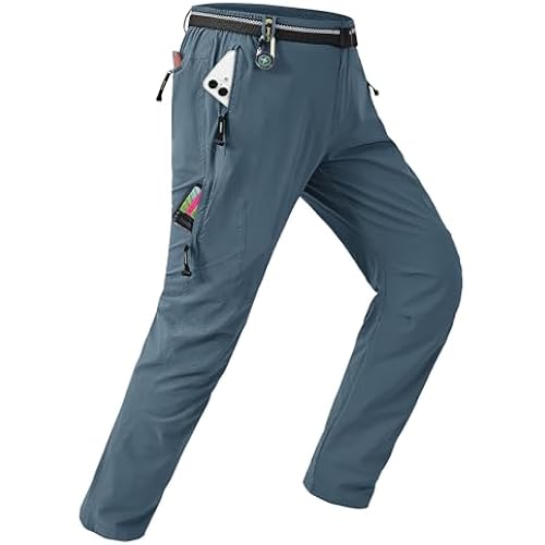 TBMPOY Men's Lightweight Hiking Pants with Belt Waterproof Travel Fishing