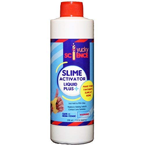 Yucky Science Slime Activator Liquid Plus 200 ml Bottle. Make Your Favorite Slime at Home.Just add to Glue. Replaces Contact Lens Solution,Baking Soda, Borax.