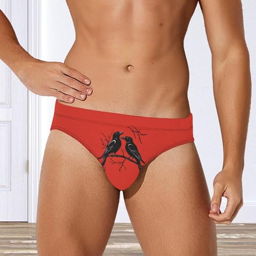 Funny Crow Flock Bird Men's Swim Trunks Briefs Swimsuit Swimwear Bathing for Underwear Beach3