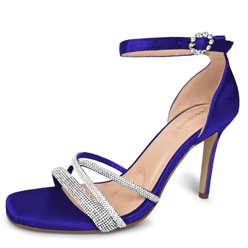 Women Strappy Open Toe Stiletto Sandals 3.5 Inch Heels Comfortable Sexy Formal Wedding Dress Shoes