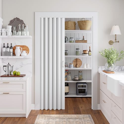 Image of SmartStandard 42 inch x 80 inch Accordion Doors Interior, Double Walled, White