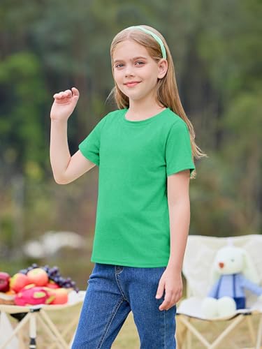 Imily Bela Girls Summer T Shirts Kids Casual Crewneck Short Sleeve Loose Basic Tee Tops 5-14 Years3