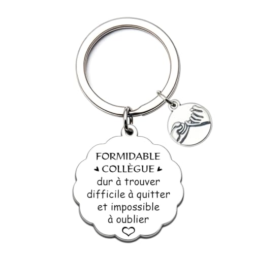 LUODAN Cadeau Collègue Porte-clés,Cadeaux Anniversaire Femme Homme,Porte-clés d'amitié,Cadeau de Retraite,Collègue Depart Collegue de Travail Porte Clés Personnalisé Idee Cadeaux Amie (1)