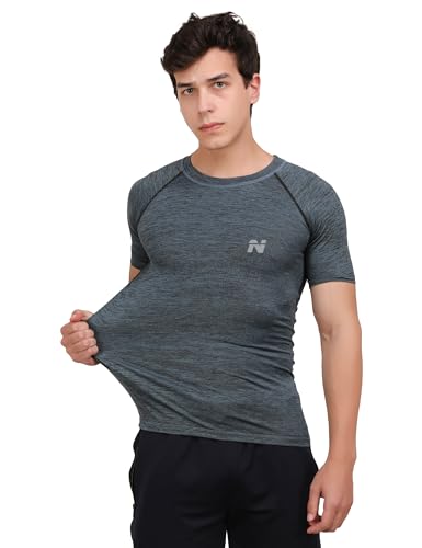 Image of NINQ Half Sleeve Compression T-Shirt - Men's Athletic & Sports Tights for Fitness Gym