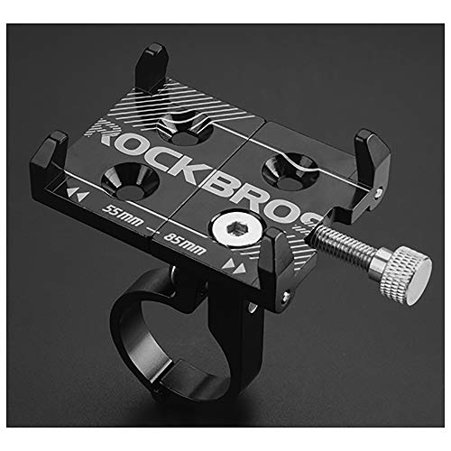 BINGFENG Aluminum Alloy Mobile Phone Frame Bicycle Electric car Motorcycle Battery car Shockproof Fixed Navigation Bracket Riding Accessories Black