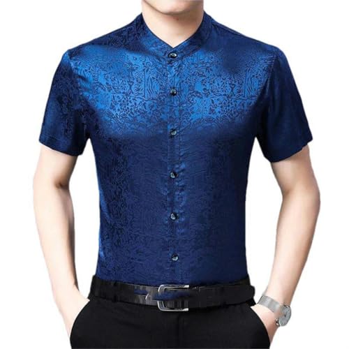 Chemise chinoise en soie à manches courtes idéale en été