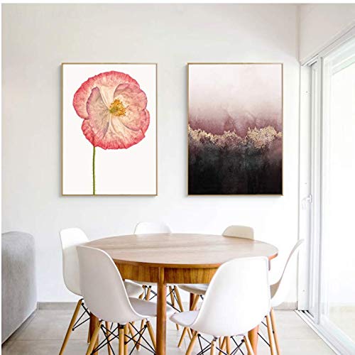 Toile photo abstraite de fleur aquarelle 50x70cm sans cadre pour chambre