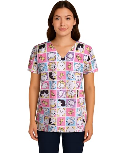 Amazon.com: COCO BRANDS Peanuts Snoopy Womens Scrub Top - Short