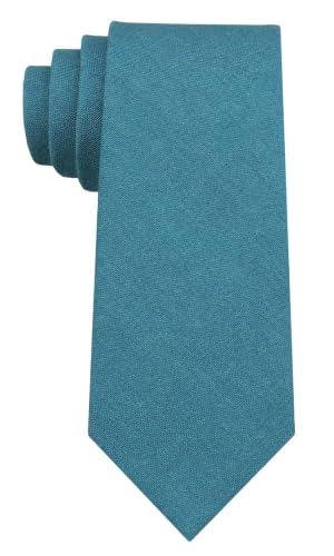 Image of Mens Solid Linen Ties - Slim Pattern Necktie for Men Wedding Groomsmen