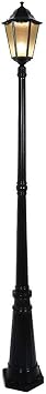 Lamp Post Lights Outdoor,Vintage Outdoor High Pole Street Post Lantern European IP54 Waterproof Garden Bollard Column Lamp Community Courtyard Road LBlack-2.1m