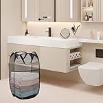 Pack of 2 Pop Up Laundry Hamper Collapsible Laundry Baskets Black Mesh Laundry Baskets with Portable Handle, Side Pocket for Bedroom, Nursery Room, Travel, Cruise - Image 4