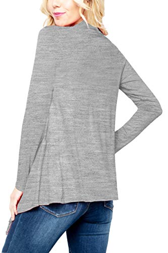 Image of Women's Drape Front Open Cardigan Long Sleeve (S-2X, Made in USA)