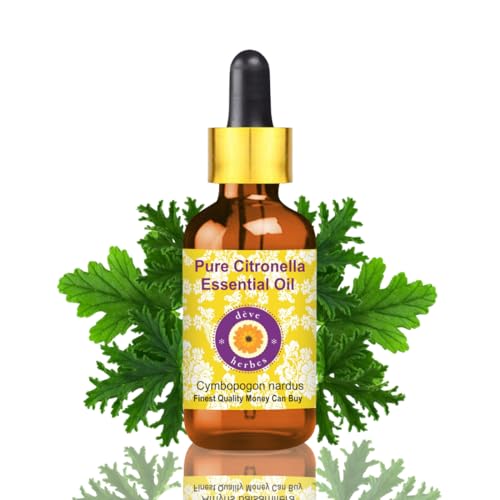Huile essentielle de Citronnelle pure avec compte-gouttes en verre 15ml