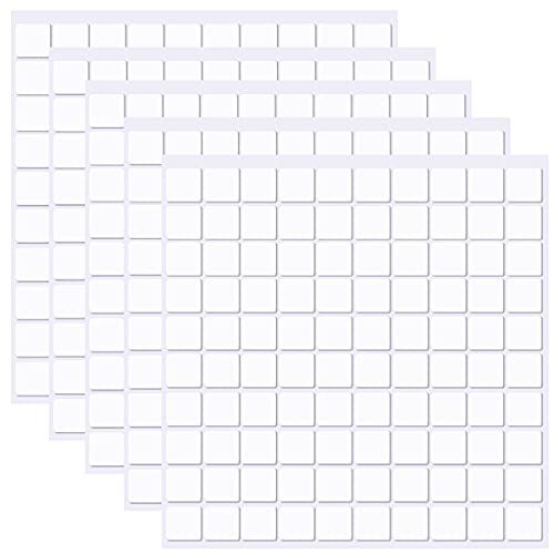 Beautytang 500 Pieces Removable Adhesive Poster Putty,Double-Sided Transparent Square Putty Tapes Reusable Adhesive Tacky Putty for Hanging Poster Photo Frames Pictures (White, 10MM10MM)