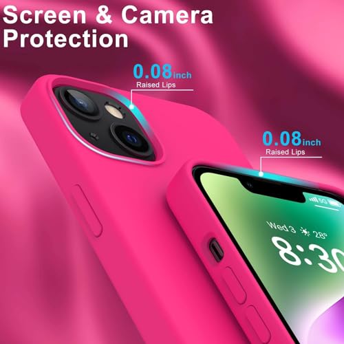 Image of MIDOS Back Cover Compatible with iPhone 14 Liquid Silicone Case Full Protection Shock Proof Back Cover for iPhone 14 (S Hot Pink)