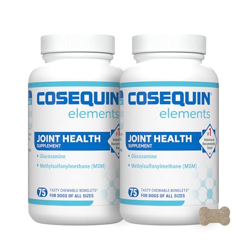Nutramax Cosequin Elements Dogs Joint Health Supplement, Contains Glucosamine for Dogs, MSM, Supports Healthy Joints, for All Breeds and Sizes, Chewable Tablets, 75 Count (Pack of 2) - image 1