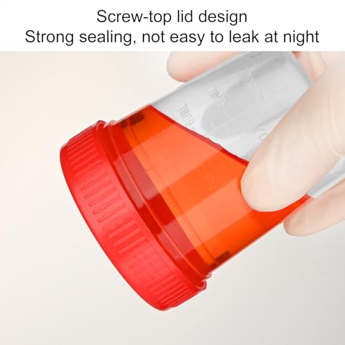 Dosen für Urinanalise 60 ml,Urinbehälter,Urin-Analyse-Behälter,Probenröhrchen,Kunststoff Reagenzglasprobe Plastikröhrchen Reagenzglas,mit Deckel Und Abgestuften Markierungen,für Labor,5 Stück