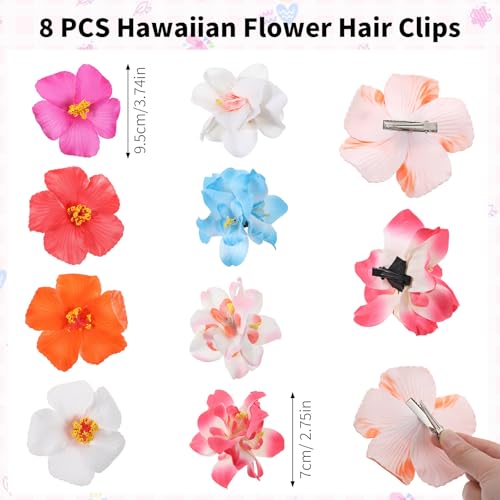 8 Pinzas de cabello flor Plumeria, accesorio tropical miniatura 2