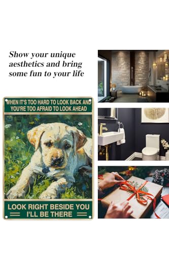 TopPacific Labrador Retriever-Schild, Retro-Blechschild mit Aufschrift 'Look Right Beside You', für Draußen und drinnen, Wandposter, Hausbar, Laden, Dekorationen, Kaffee, Vintage-Schild, Geschenk