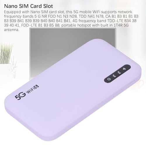 Image of Cryfokt 5G Mobile Hotspot, WiFi6 Travel Router with Nano SIM Card Slot Support 16 Devices,5.35x2.83x0.63 in, 6100mAh, for High Speed Internet Access on Phones Laptops Tablets