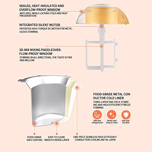 DOSCI Softeismaschine, automatische Eismaschine, eingebauter Gefrierschrank, Quart Frozen Dessert Maker, gesunde… – Bild 4