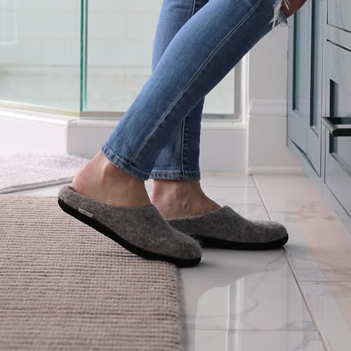 Image of Nootkas Felted Merino Wool 'Astoria' Mule House Slipper for Men and Women
