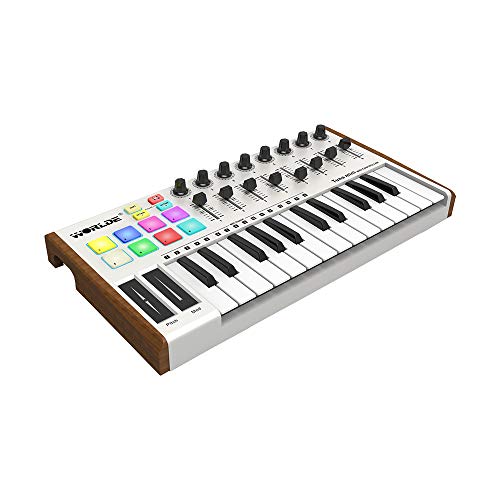 WORSarasE TUNA MINIウルトラポータブル25キーUSB MIDIキーボードコントローラー