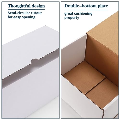 Image of ZBEIVAN 6x4x3 White Shipping Boxes Set of 40, Corrugated Cardboard Mailer Boxes for Packaging Small Business Mailing Gifts