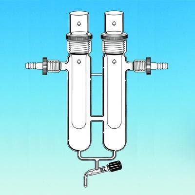 8748-47 Dry Ice Condenser-Vacuum Trap, #50 Ace-Thred Top, Twin Chamber, Easy-Action Stopcock, #15 Ace-Thred Inlet/Outlet