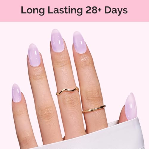 Image of MelodySusie Milky Gel Nail Polish, 0.5Fl Oz Jeweliver Gel Polish Milky White Purple Pastel Color Soak Off UV LED Light Cure Spring Summer Colors Manicure Nail Art DIY at Home JM05