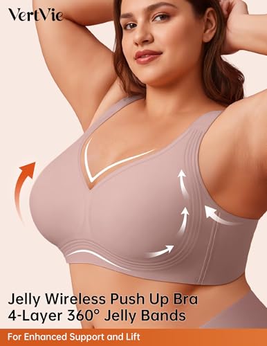 Image of Vertvie Jelly Bras for Women No Underwire Minimizer Support