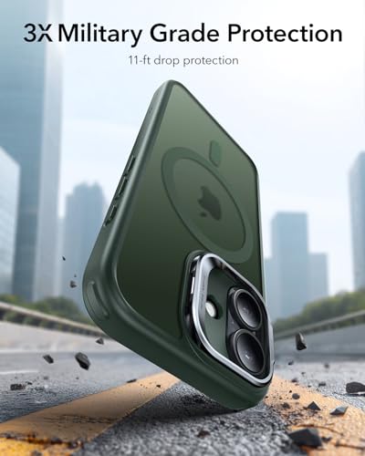 Image of ESR for iPhone 17 Case with Stash Stand, Camera Control Cover Compatible with MagSafe, Military-Grade Drop Protection Magnetic Phone Case, Scratch-Resistant Back Cover,Frosted Green