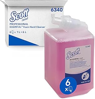 Scott Essential Foam Everyday Use Hand Wash 6340 - Scented Foaming Hand Soap - 6 x 1 Litre Pink Hand Wash Refills (6 Litre total)