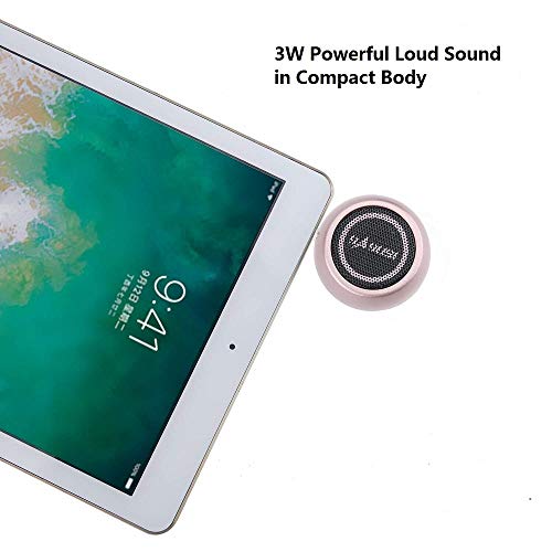 Image of Mini Portable Speaker with 3.5mm Aux Input Jack, 3W Mobile Phone Line-in Speaker for iPhone iPad iPod Tablet Cell Phones, Gifting for Girls /Kids, Rose Gold