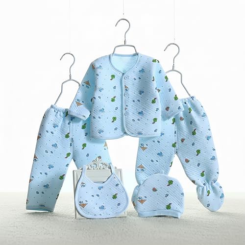 Image of Presents New Born Baby Winter Wear Printed Baby Clothes 5Pcs Sets 100% Cotton Boys Girls Unisex Baby Cotton /Winter or Flannel Suit Infant Clothes