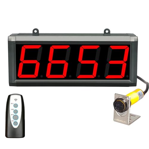 Contador Digital LED, Contador De Pantalla De 3 Pulgadas con Signo Más Y Menos, con Sensor Infrarrojo, Control Remoto, Contador De Visitantes De hasta 9999 Personas