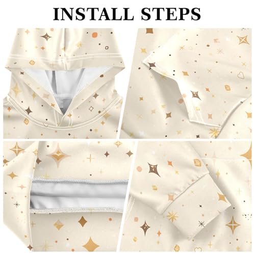 KLL Beige Sparkling Glitter Toddlers and Girls' Sweatshirt Casual Pullover Hoodie with Kangaroo Pocket3