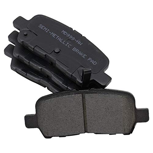 Image of TRQ Rear Brake Pad and Rotor Set Semi Metallic Compatible with 2008-2009 Buick LaCrosse