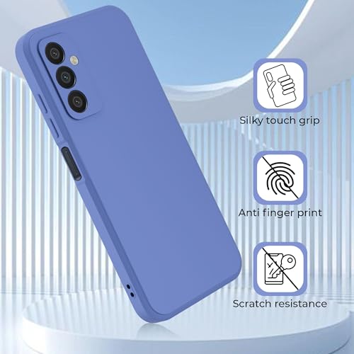 Image of A rtistque Liquid Silicone Matte Shockproof Flexible with Camera Protection Soft Back Cover Case for Samsung Galaxy F23 5G - Blue