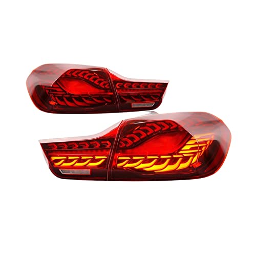 BMW M4 F32 F36 F82 2013 2020 LEDu[LVOiCgΉ yA̎ԗpe[CgAZu ԗpLEDe[Cg`[jOp[c(Red mirror cover)