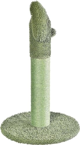 Amazon Basics Cat Scratcher - Indoor Cactus Single Cat & Kittens Scratching Post with Dangling Ball, Medium (25.6"H) - Green - Image 4